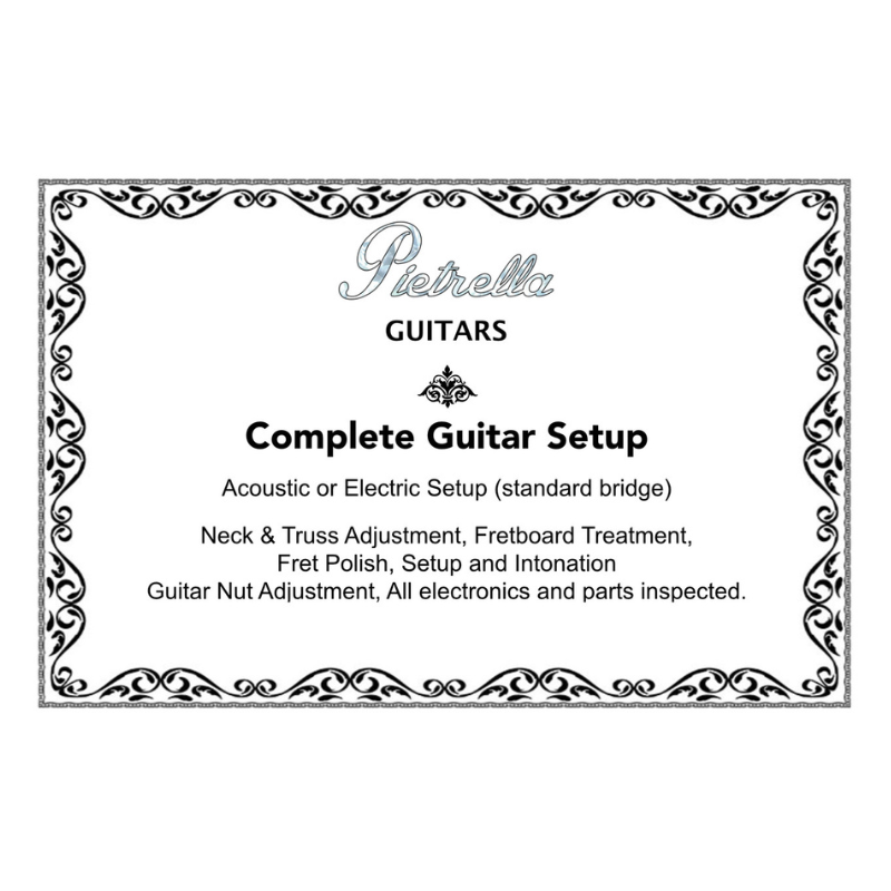 Pietrella Guitars Complete Guitar Setup Certificate